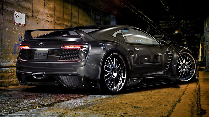 Dark gray sports car in tunnel