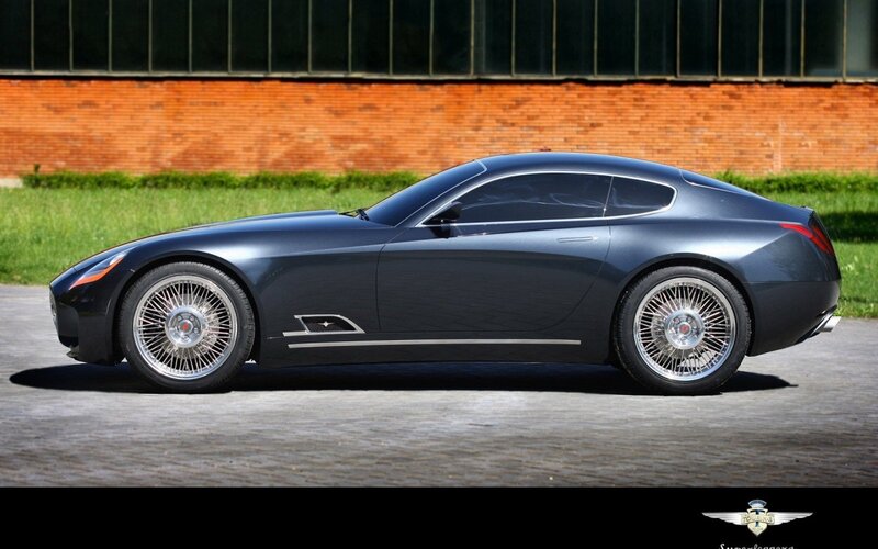 dark gray sports car side view