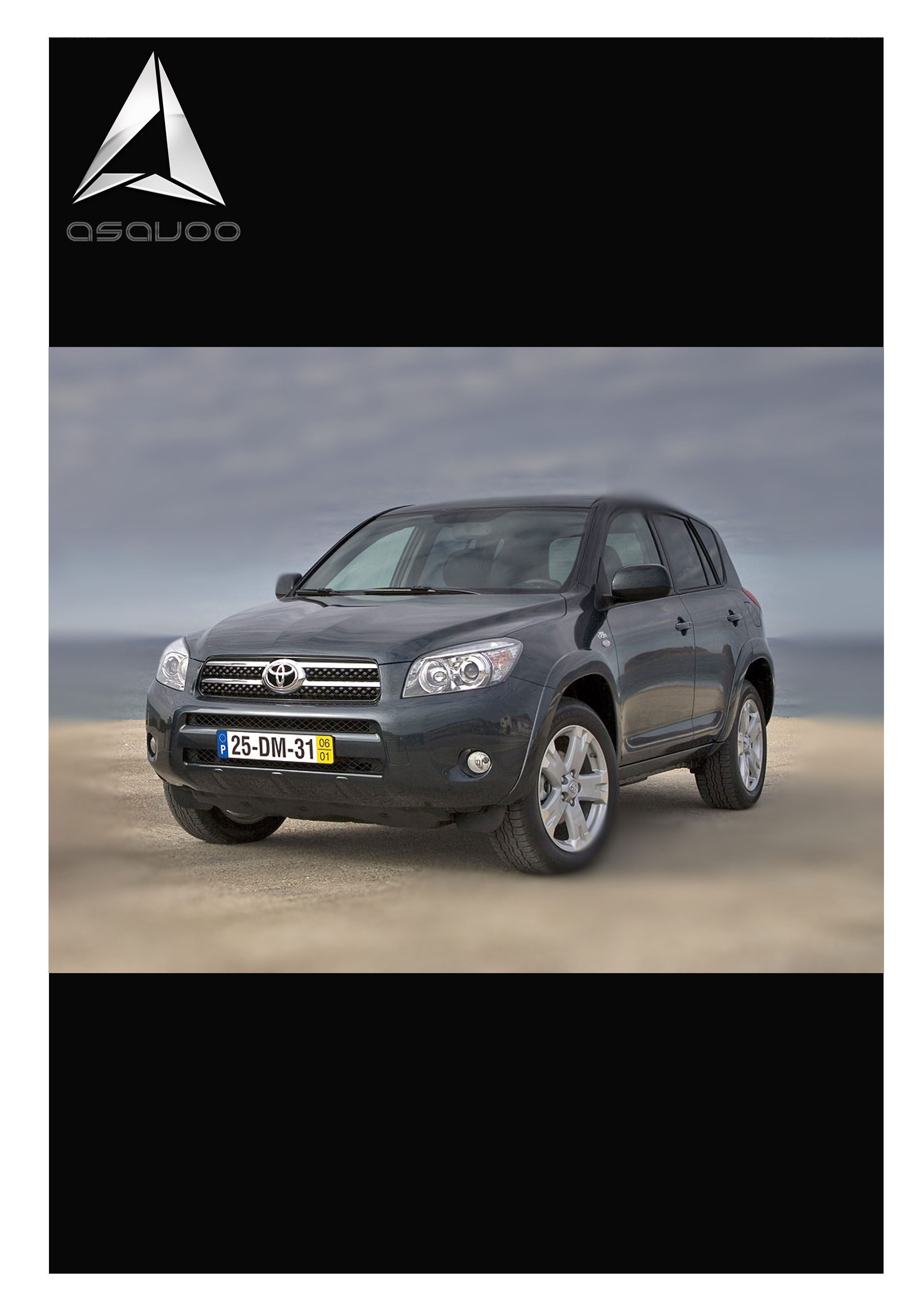 Dark gray Toyota RAV4 on beach