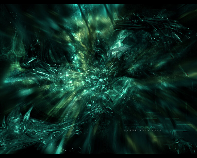 dark green abstract digital art