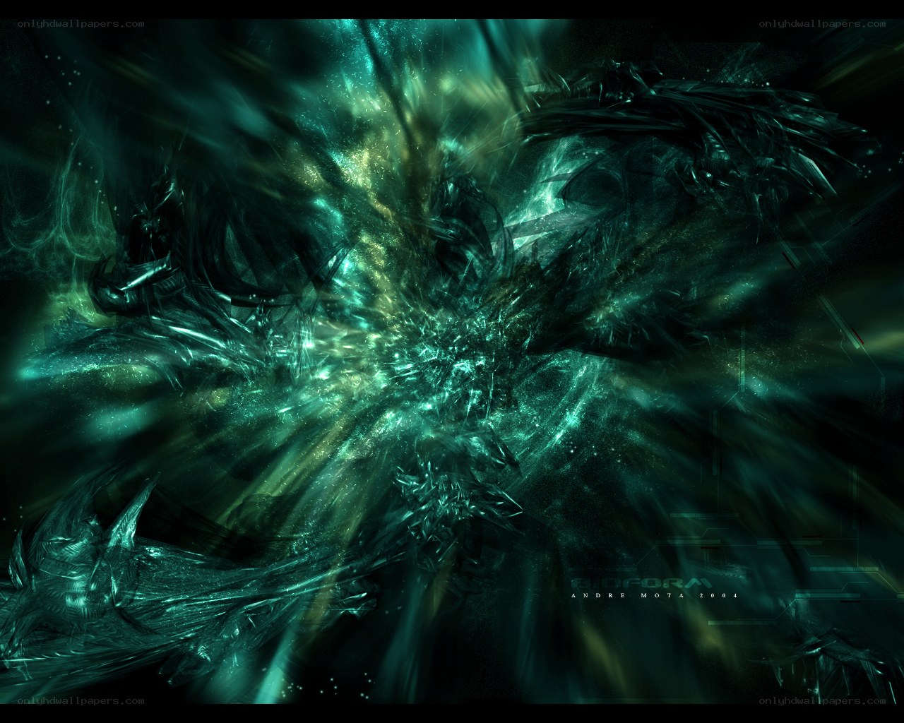 dark green abstract digital art