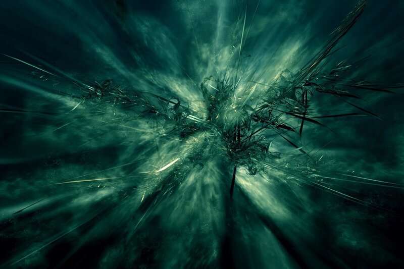 Dark green abstract explosion