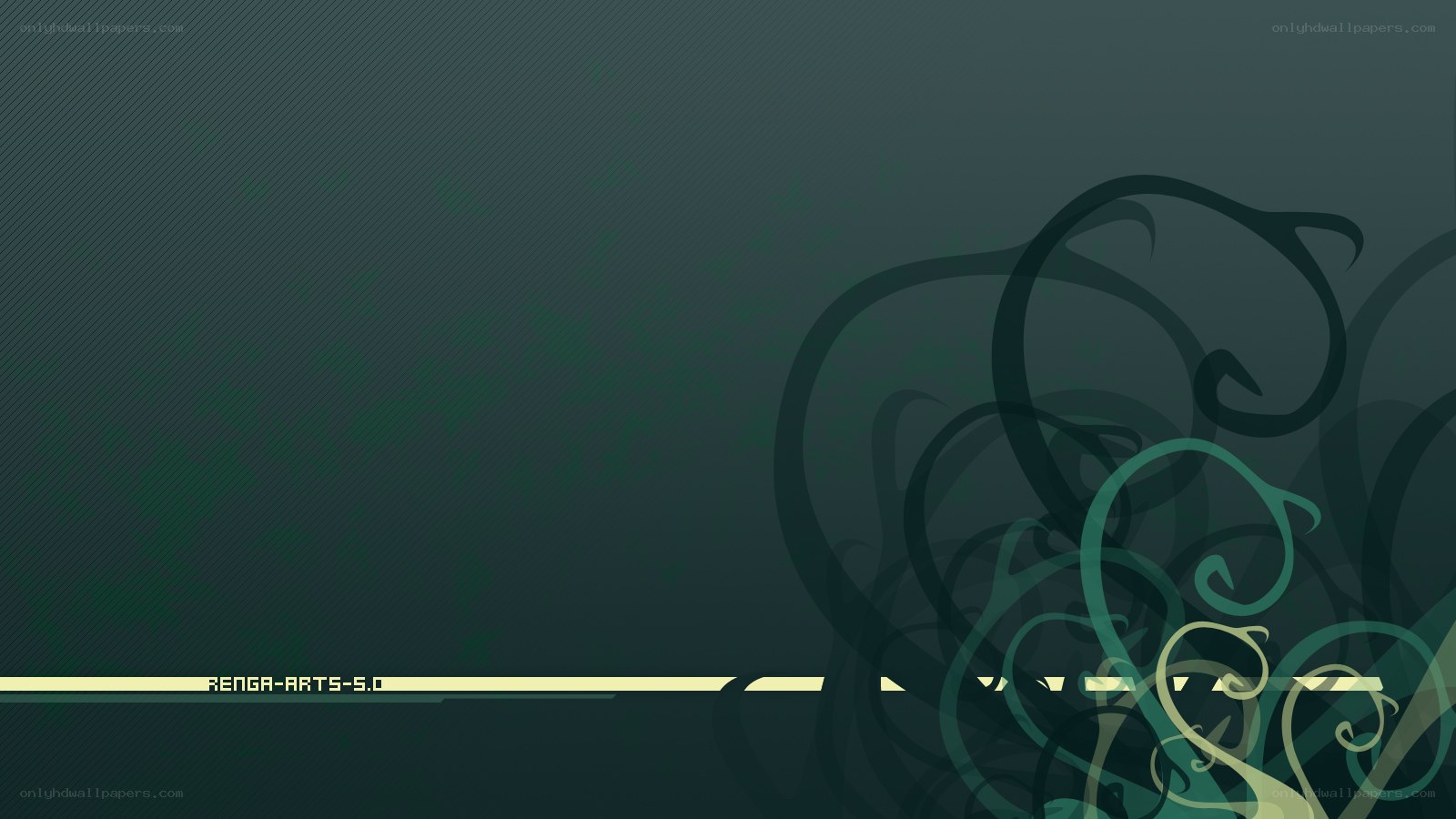 dark green abstract swirls