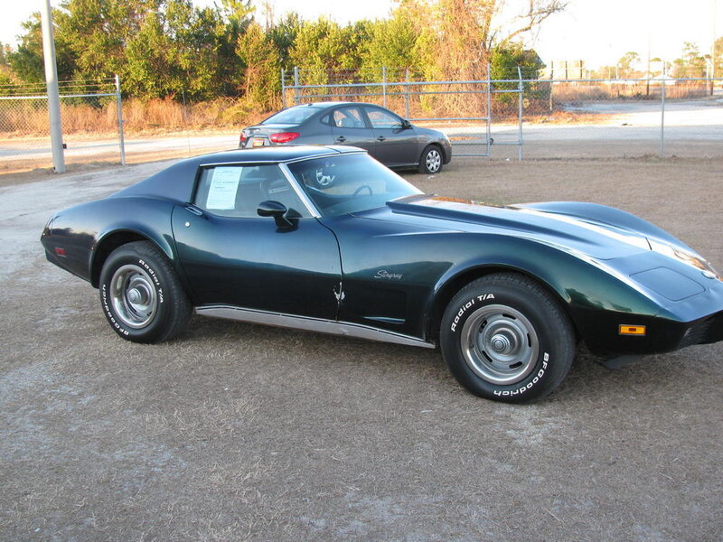 Dark green Corvette sports car