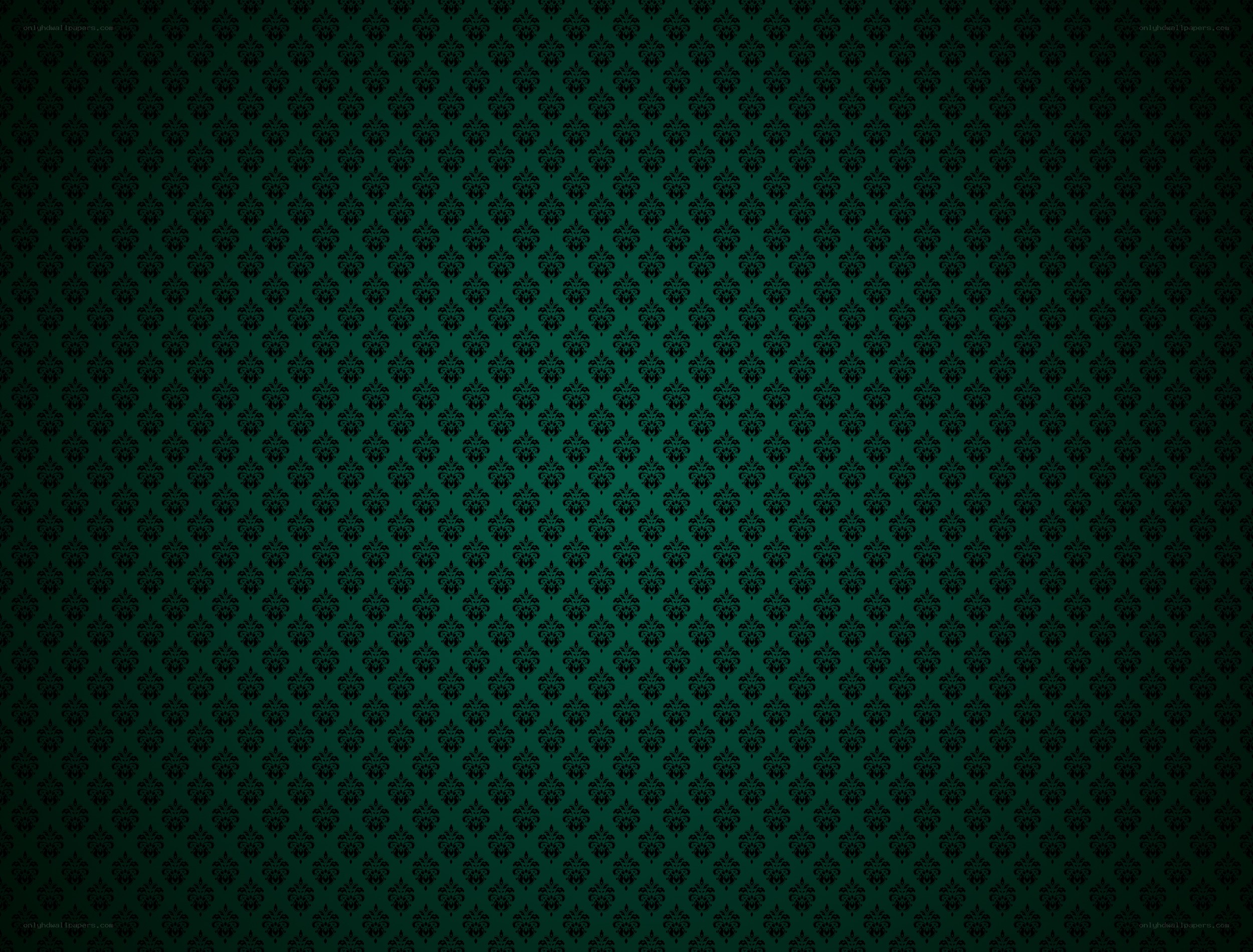 dark green damask pattern