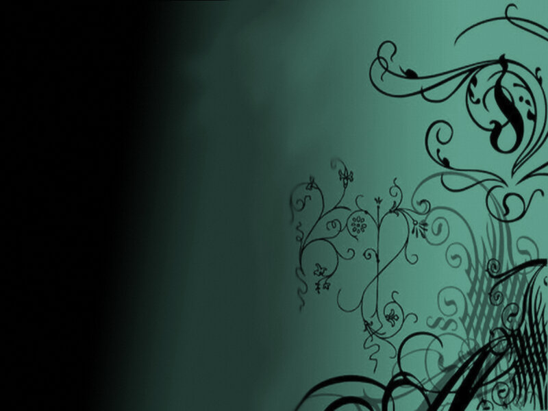 dark green floral design