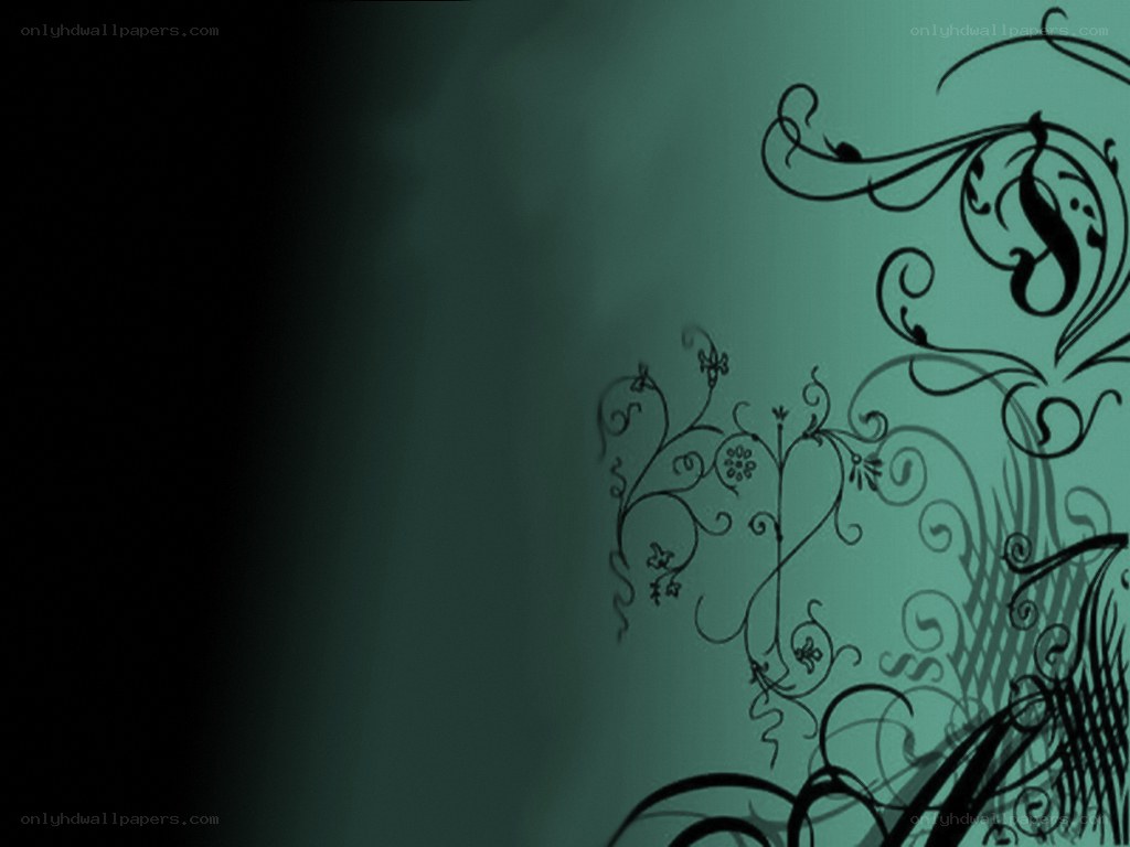 dark green floral design