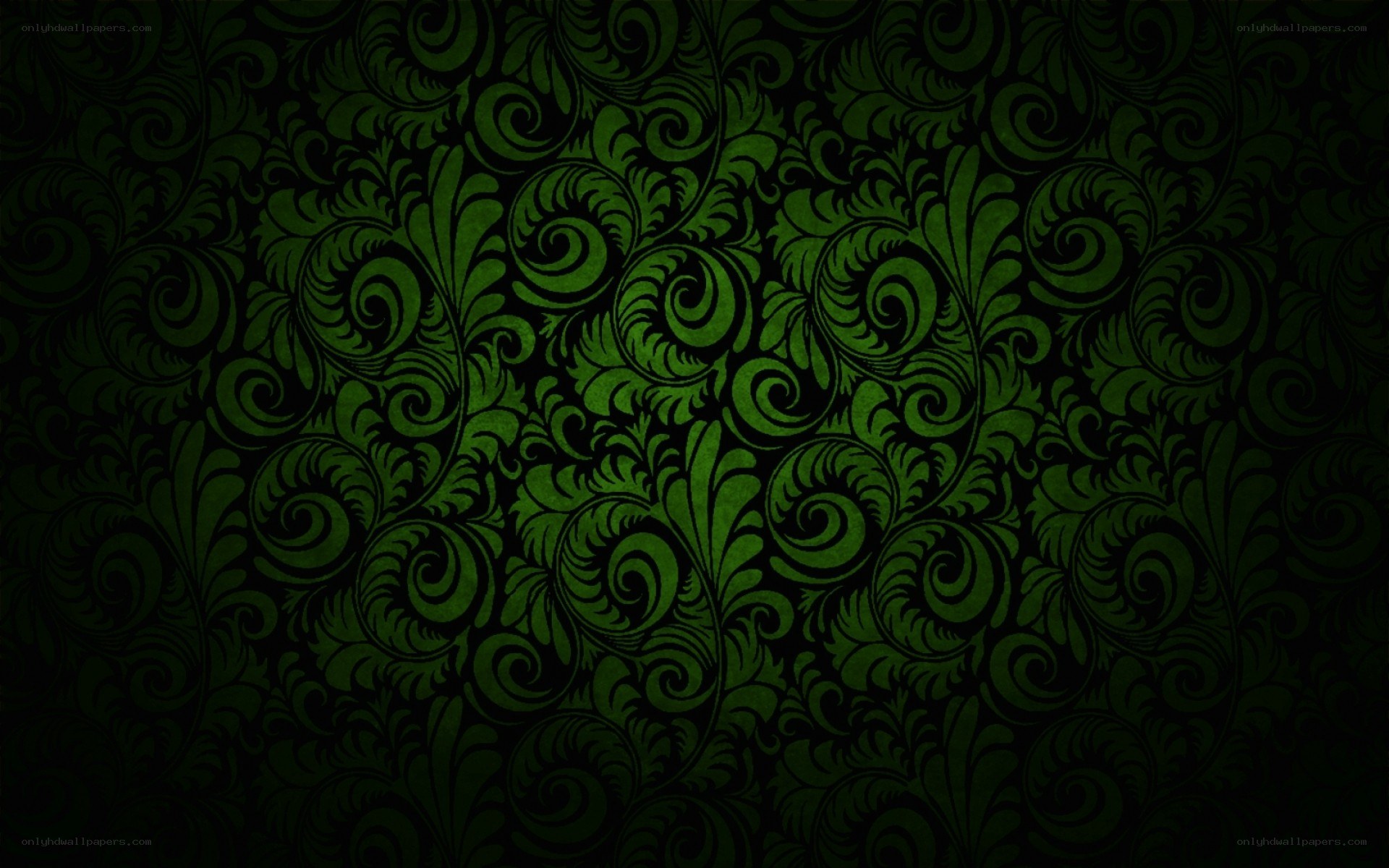 dark green floral pattern