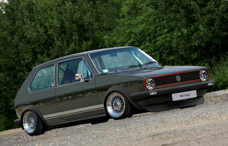 Dark Green Hatchback Car