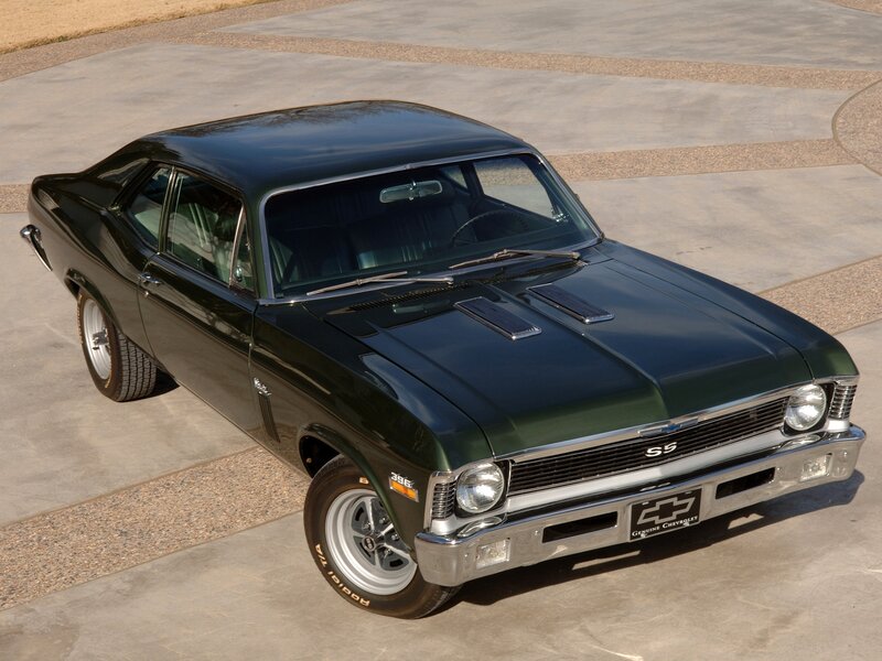 Dark Green Muscle Car