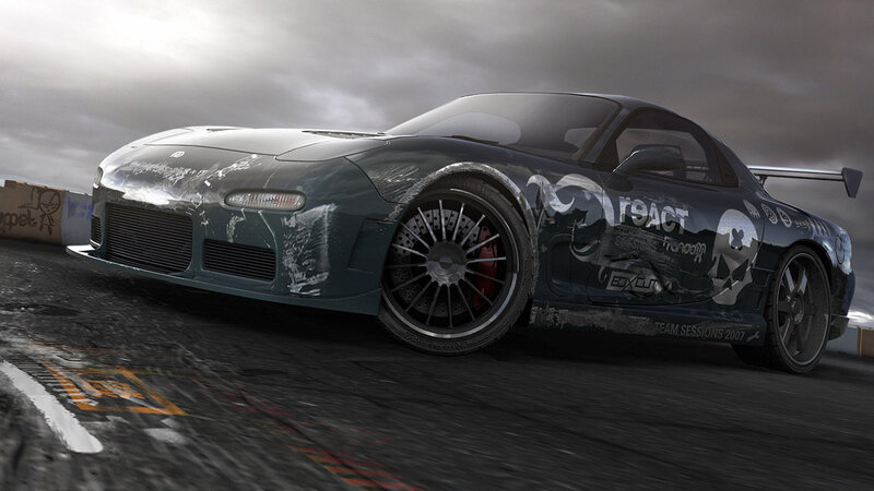 Dark Green Race Car — Gray