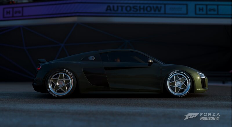 Dark Green Sports Car — Black, Dramatic, Night