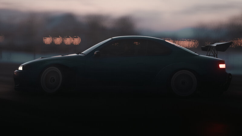 Dark Green Sports Car — Black, Dramatic
