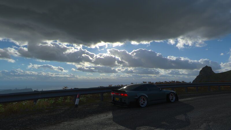 Dark Green Sports Car — Gray, Dramatic