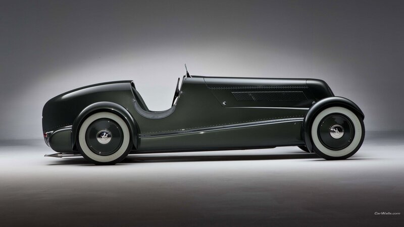 Dark Green Vintage Race Car
