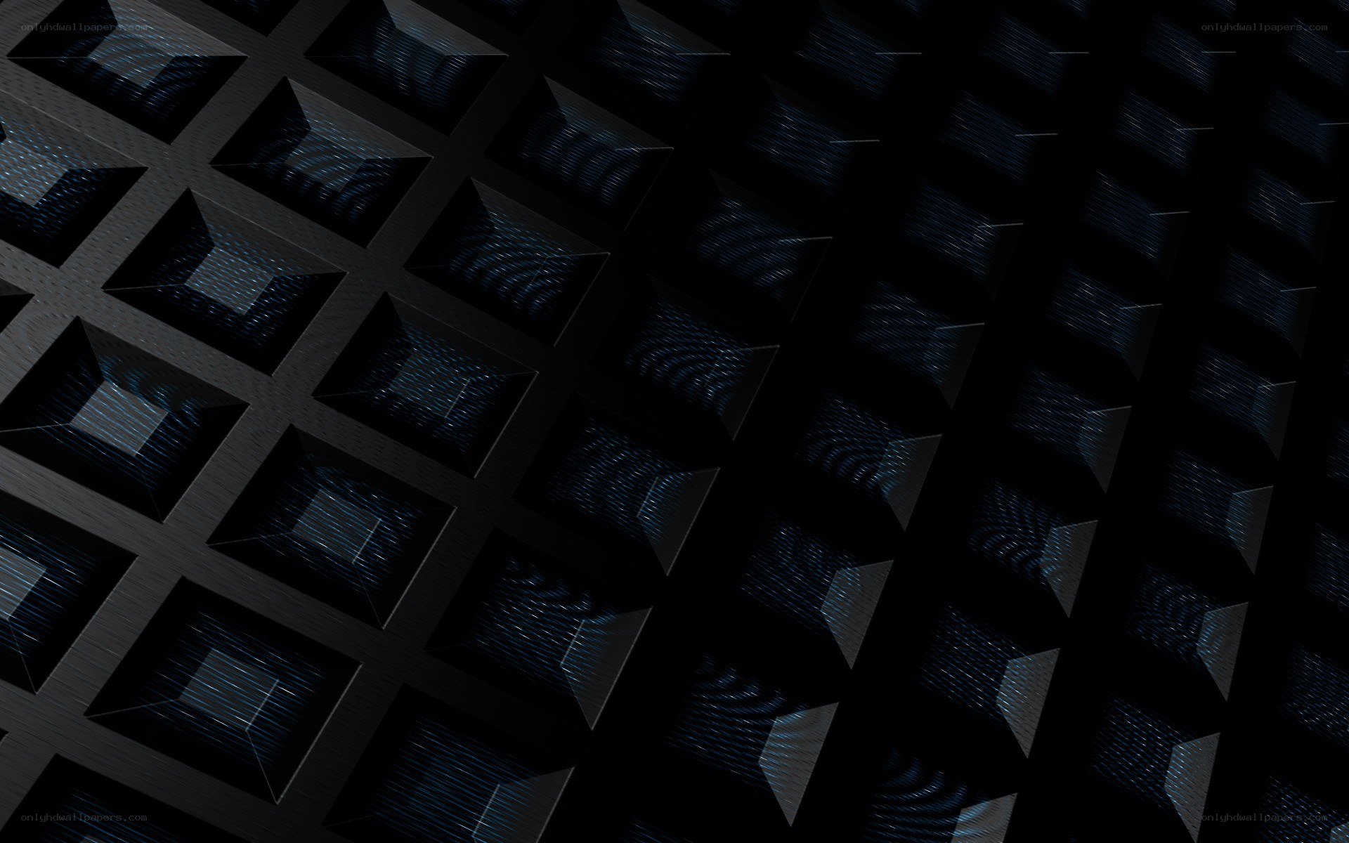 dark grid pattern with blue light