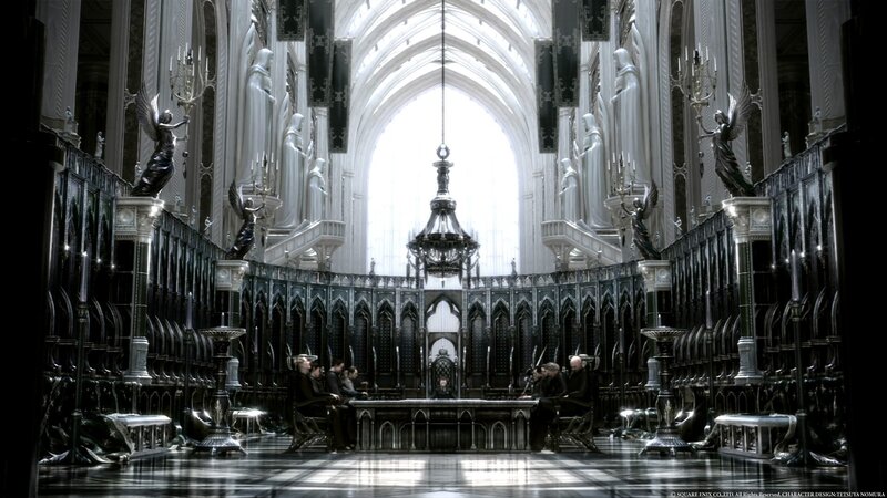 Dark Hall with Figures