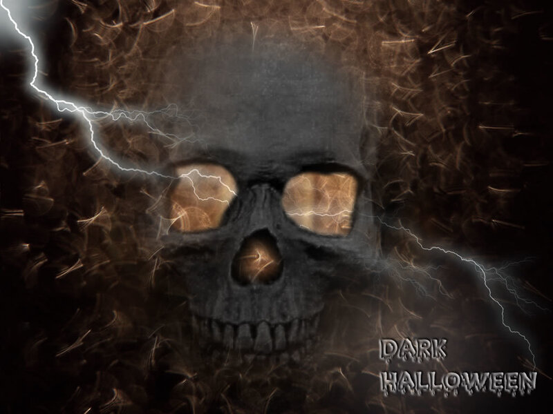 dark halloween skull