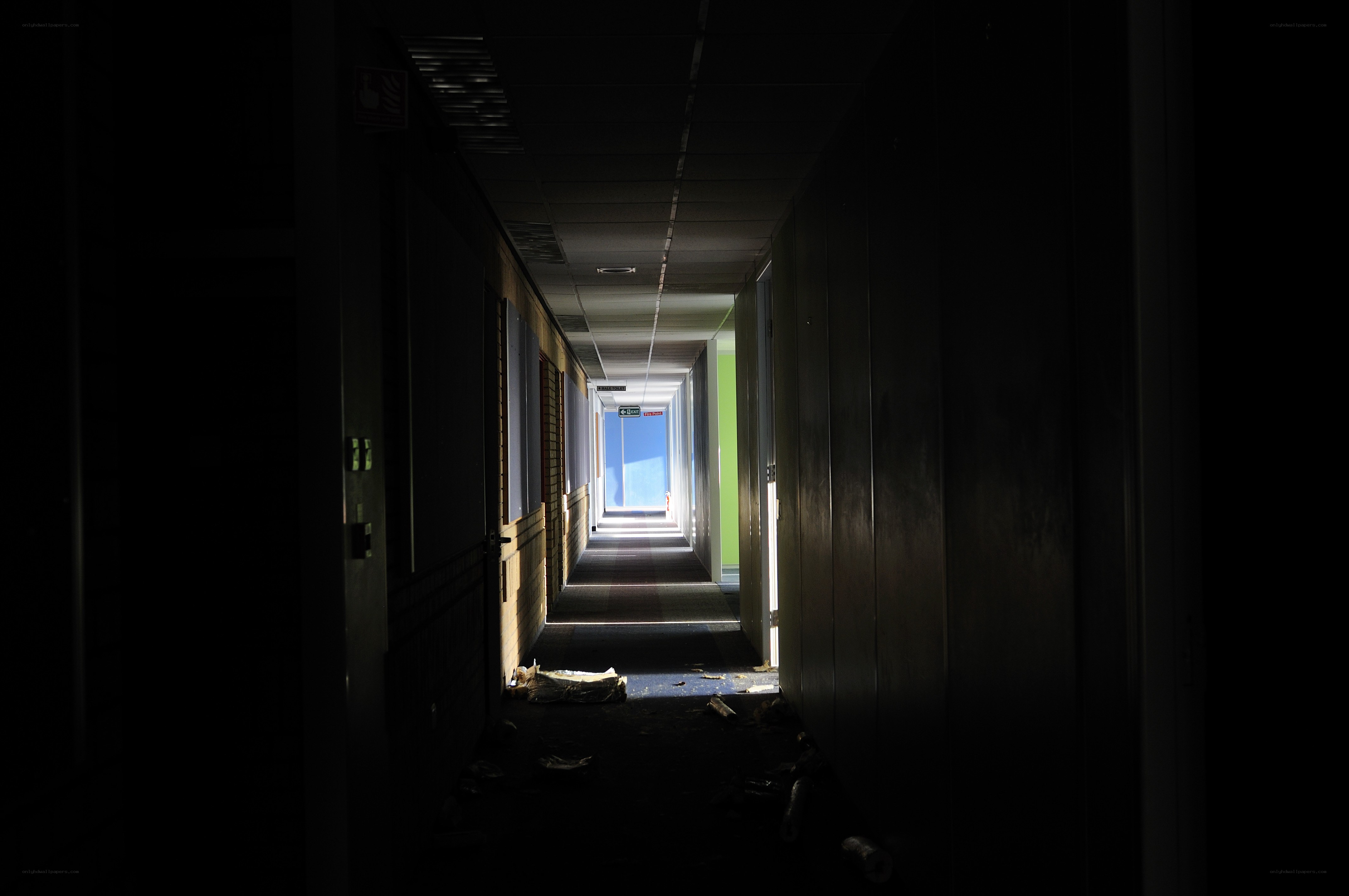 dark hallway leading to light