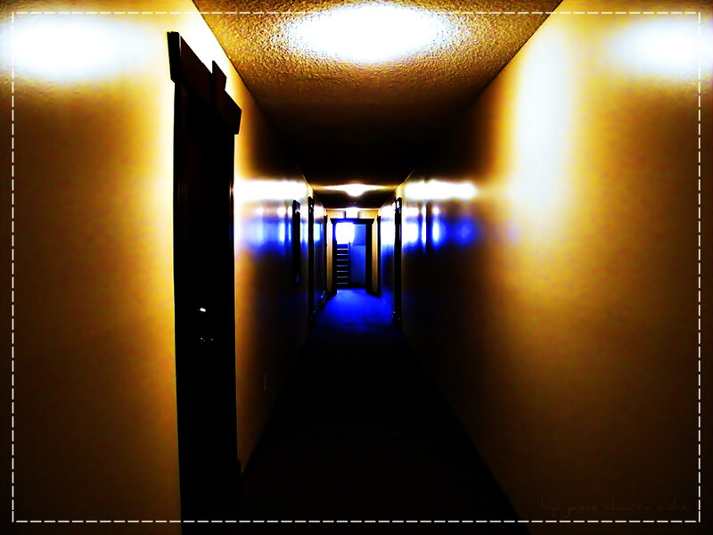 dark hallway with blue light