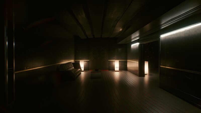 Dark Hallway with Couch