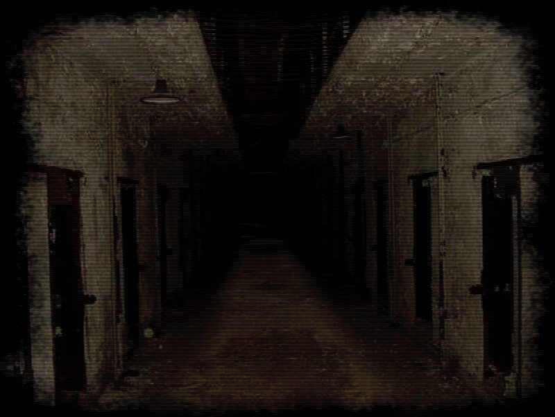 Dark Hallway with Doors