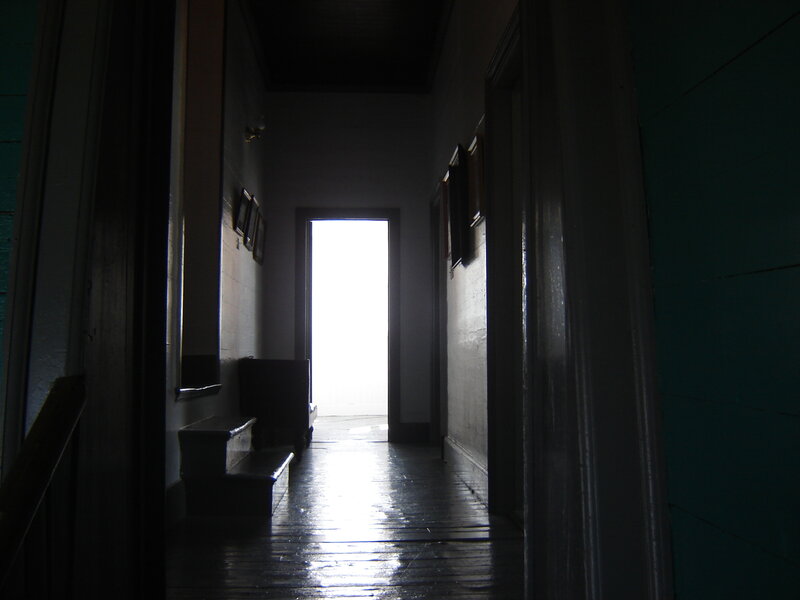 Dark Hallway with Doorway — Black