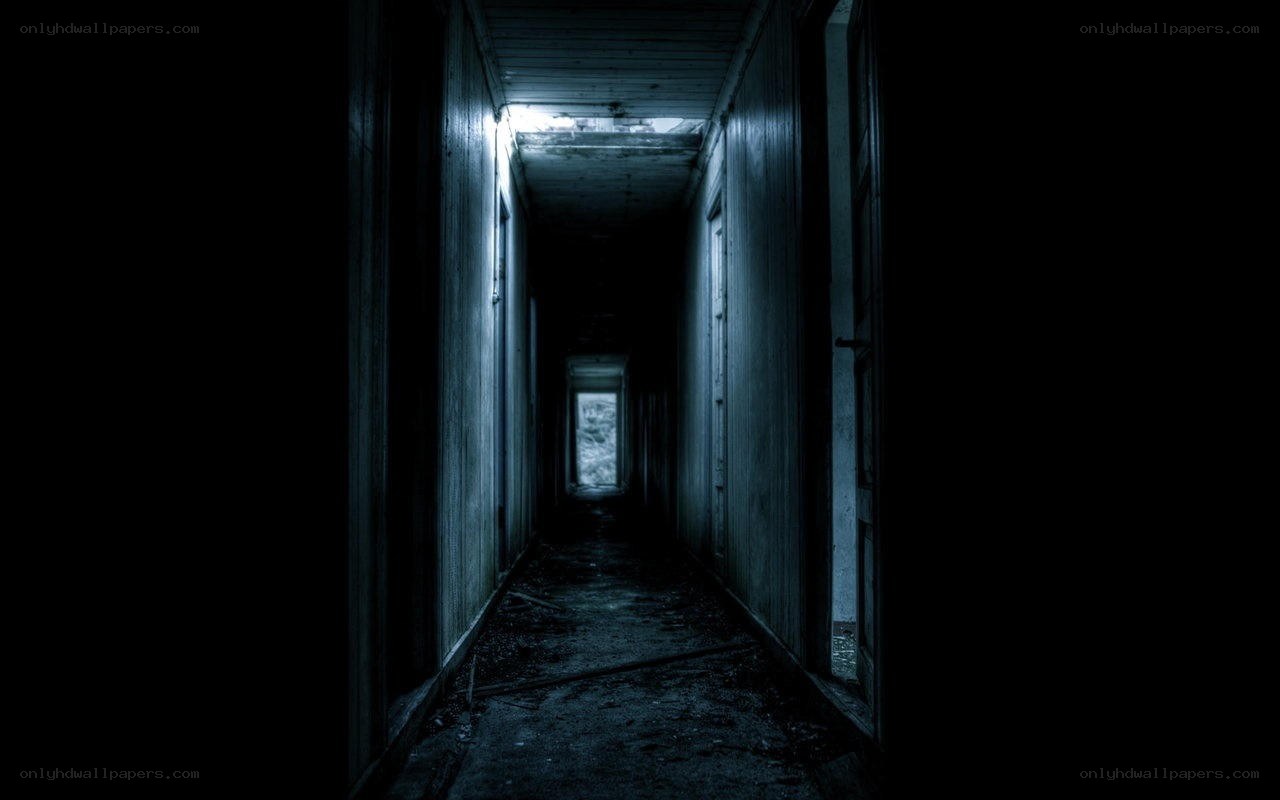 dark hallway with light at end