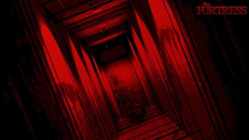 Dark Hallway with Red Lighting