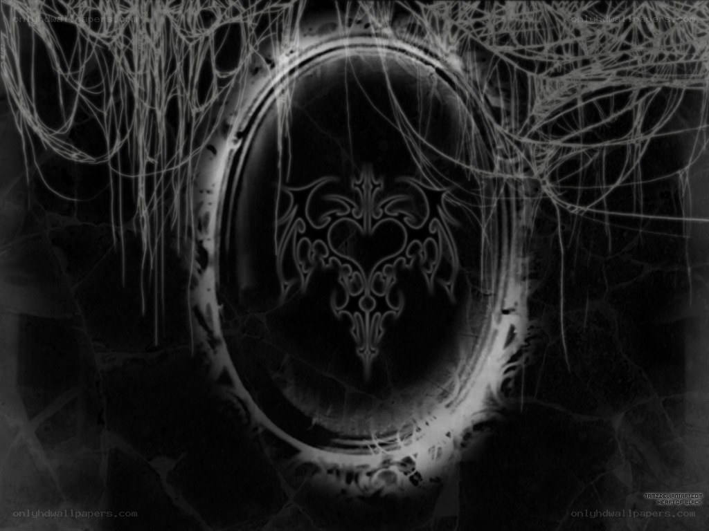 dark heart symbol in mirror
