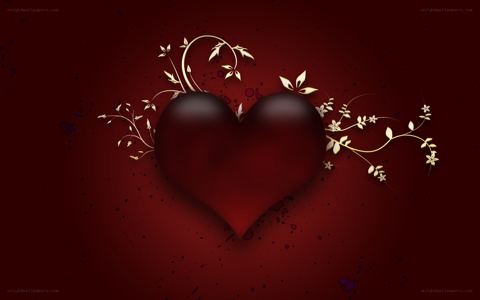 dark heart with golden vines