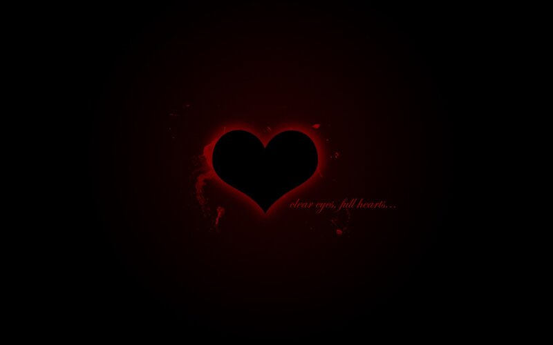 dark heart with red glow