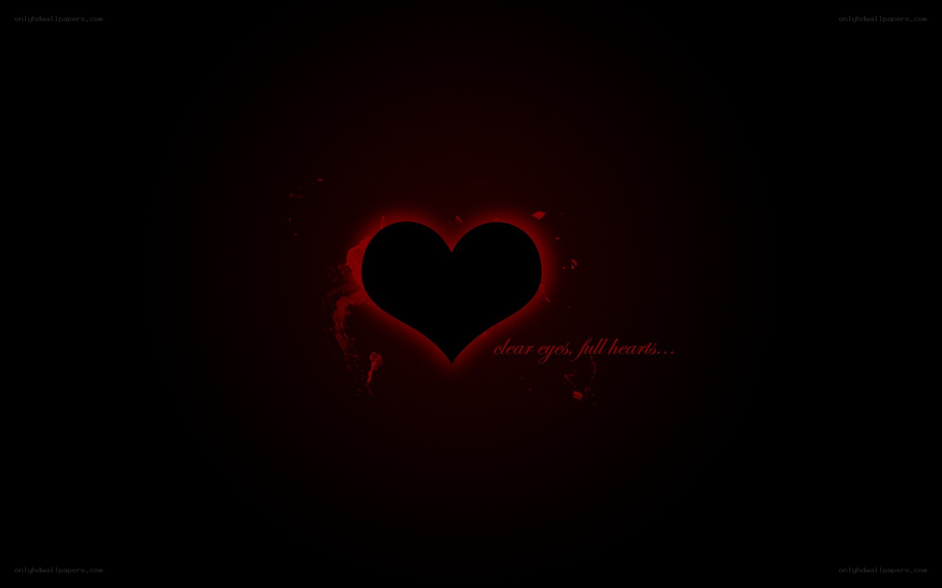 dark heart with red glow