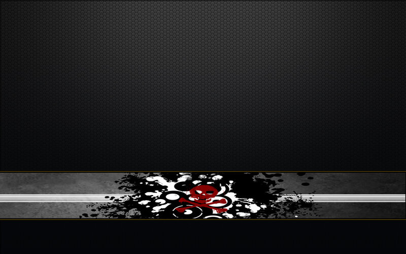 dark hexagonal background with skull