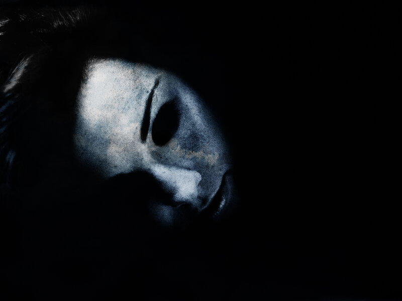 dark horror face close-up