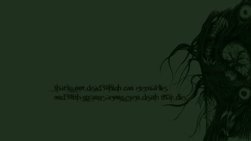 dark horror illustration with text