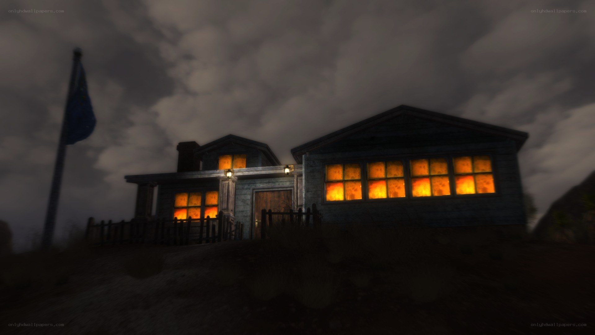 dark house at night