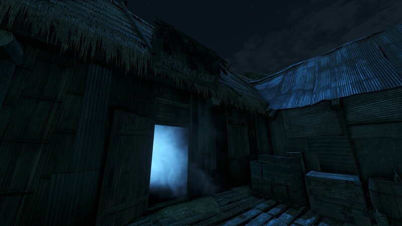 dark hut at night
