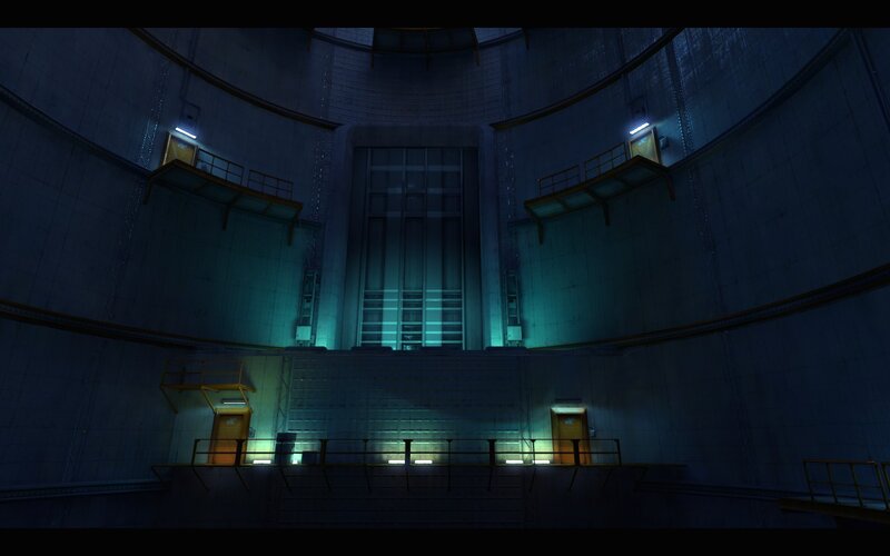 dark industrial chamber