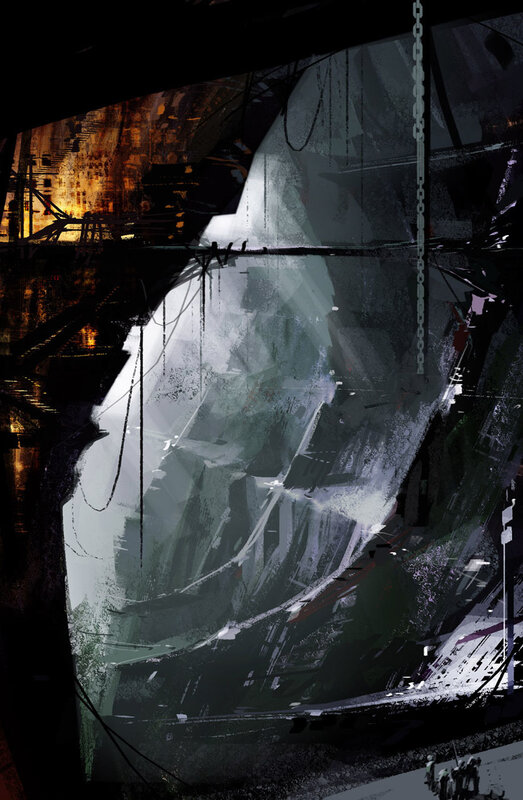 dark industrial concept art