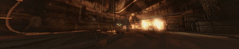 dark industrial corridor