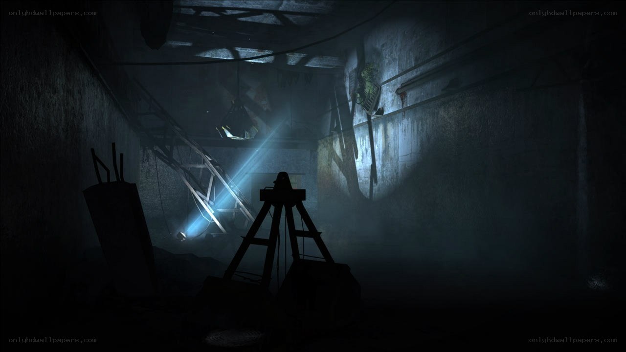 dark industrial corridor