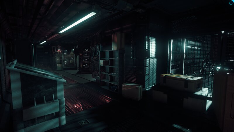 Dark Industrial Corridor — Black, Dark, Tense