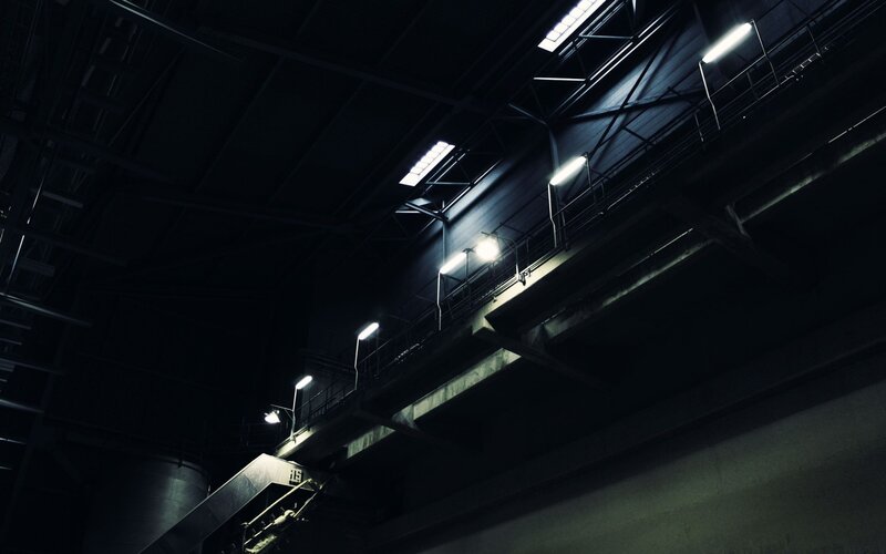 dark industrial interior