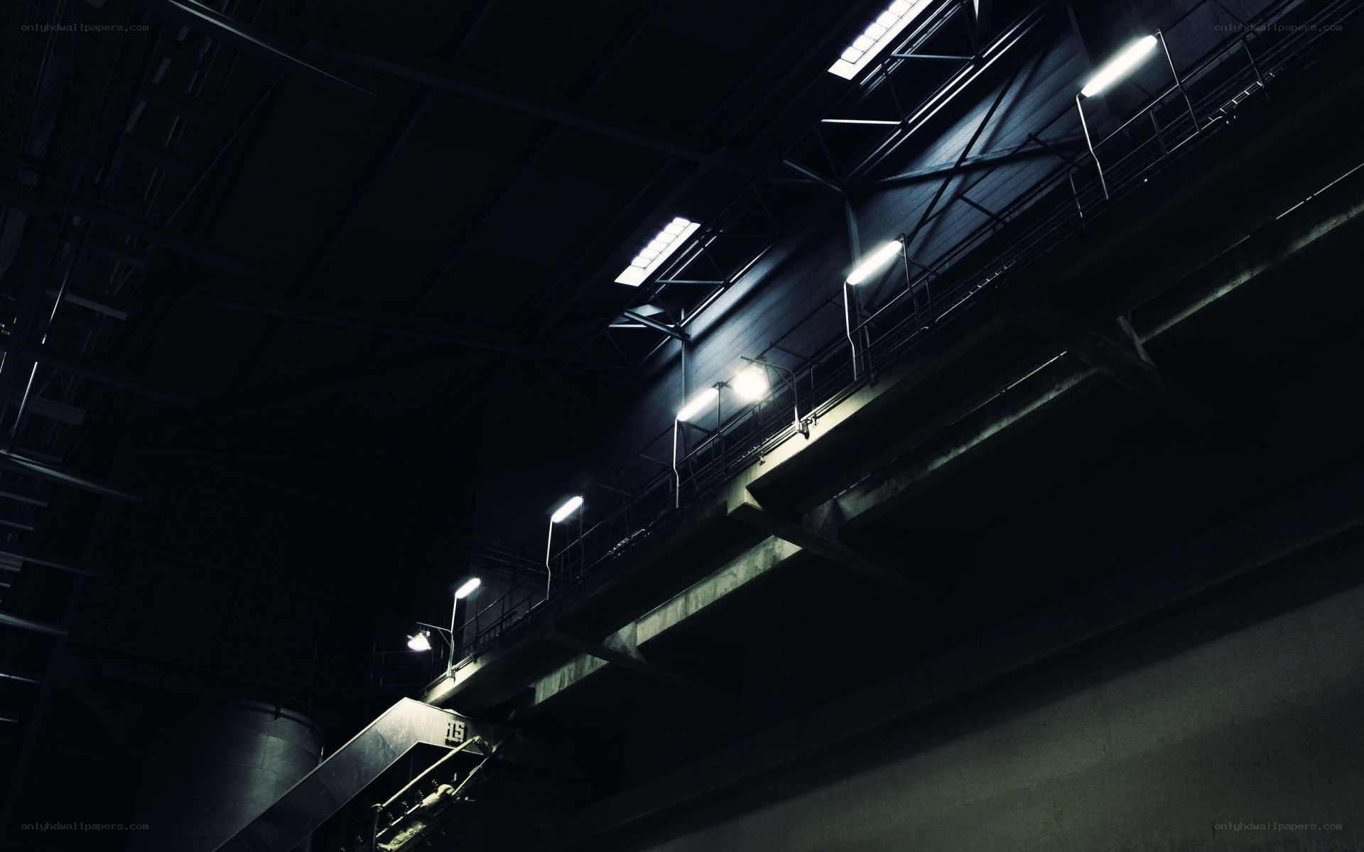 dark industrial interior