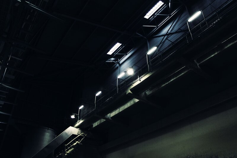 dark industrial interior