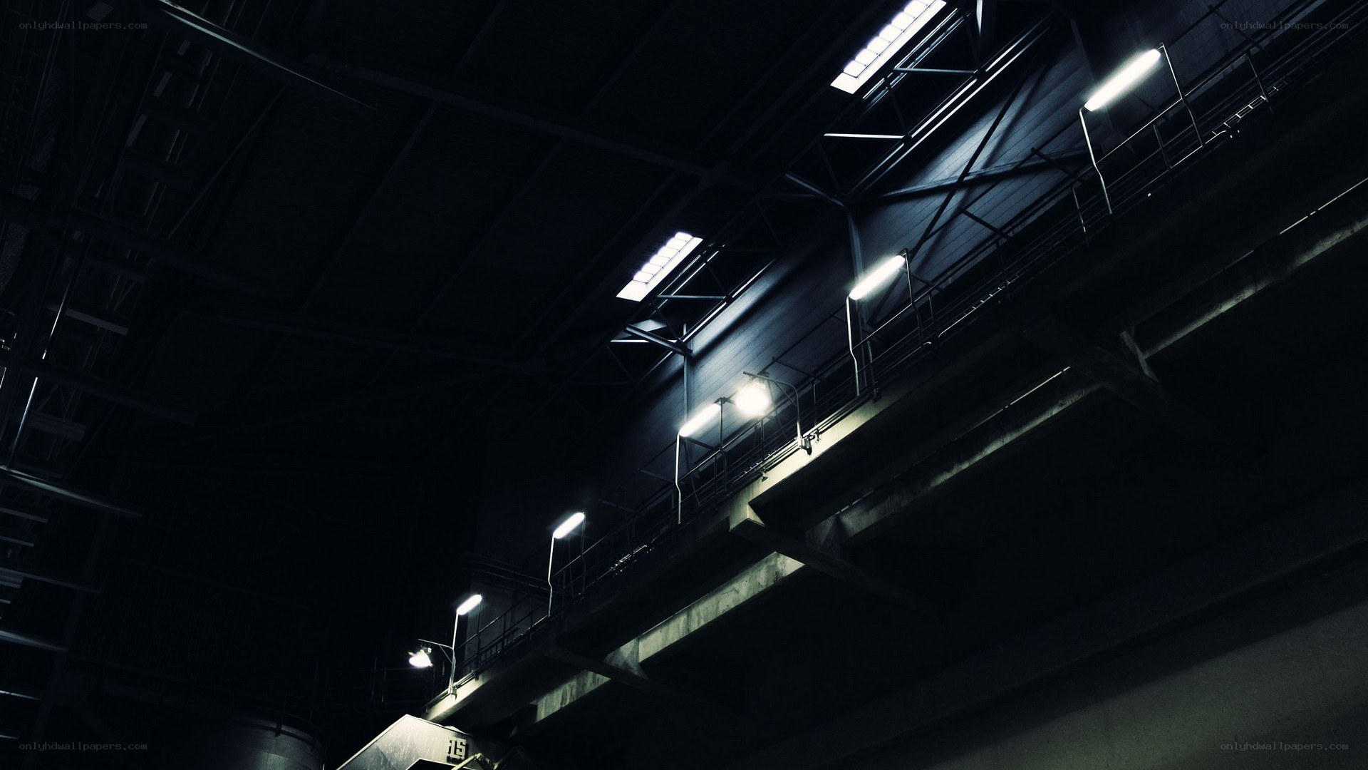 dark industrial interior