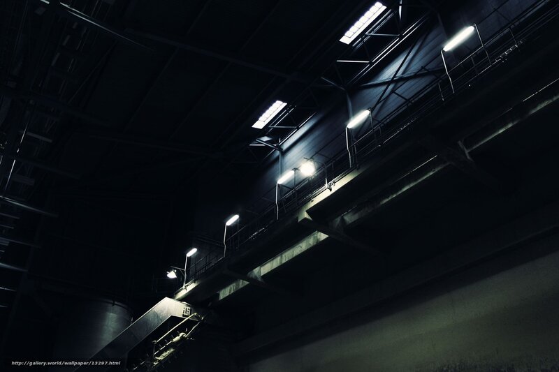 Dark industrial interior