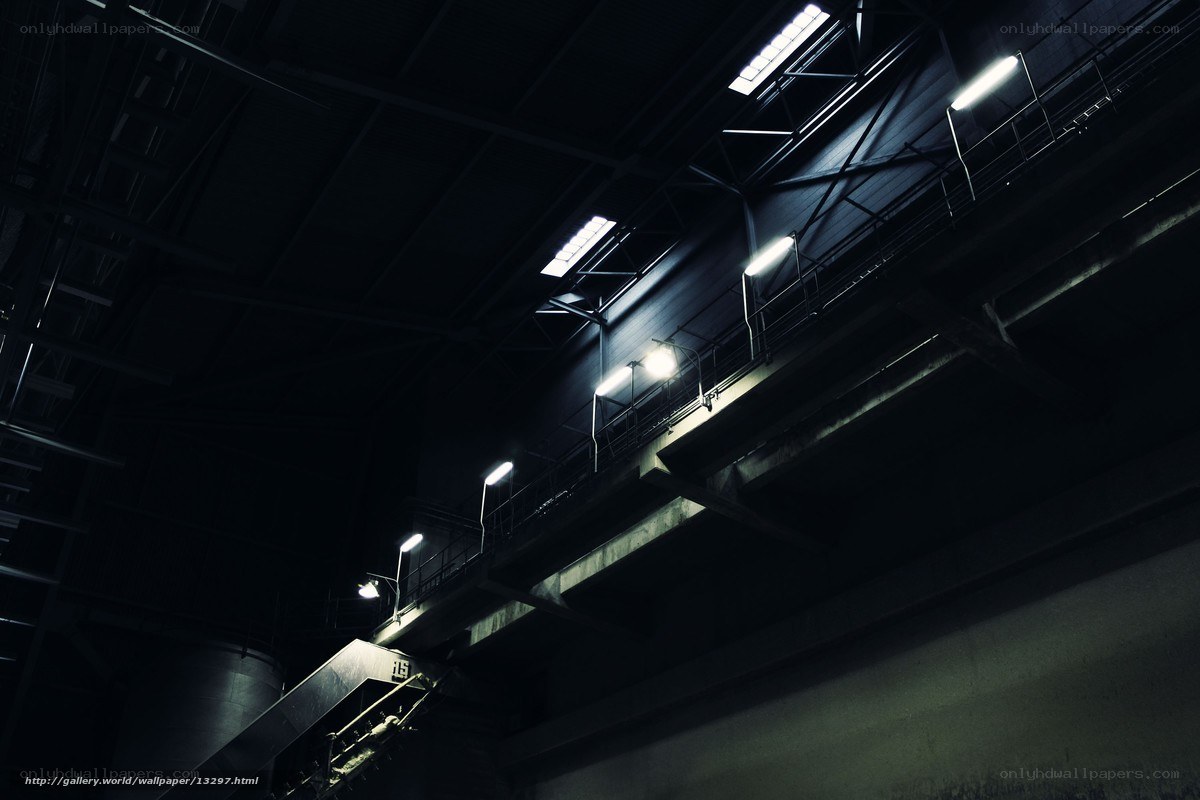 Dark industrial interior