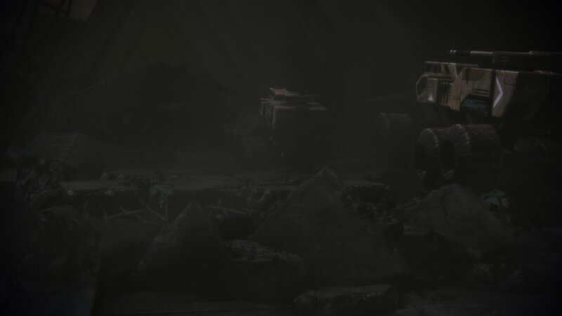 dark industrial ruin